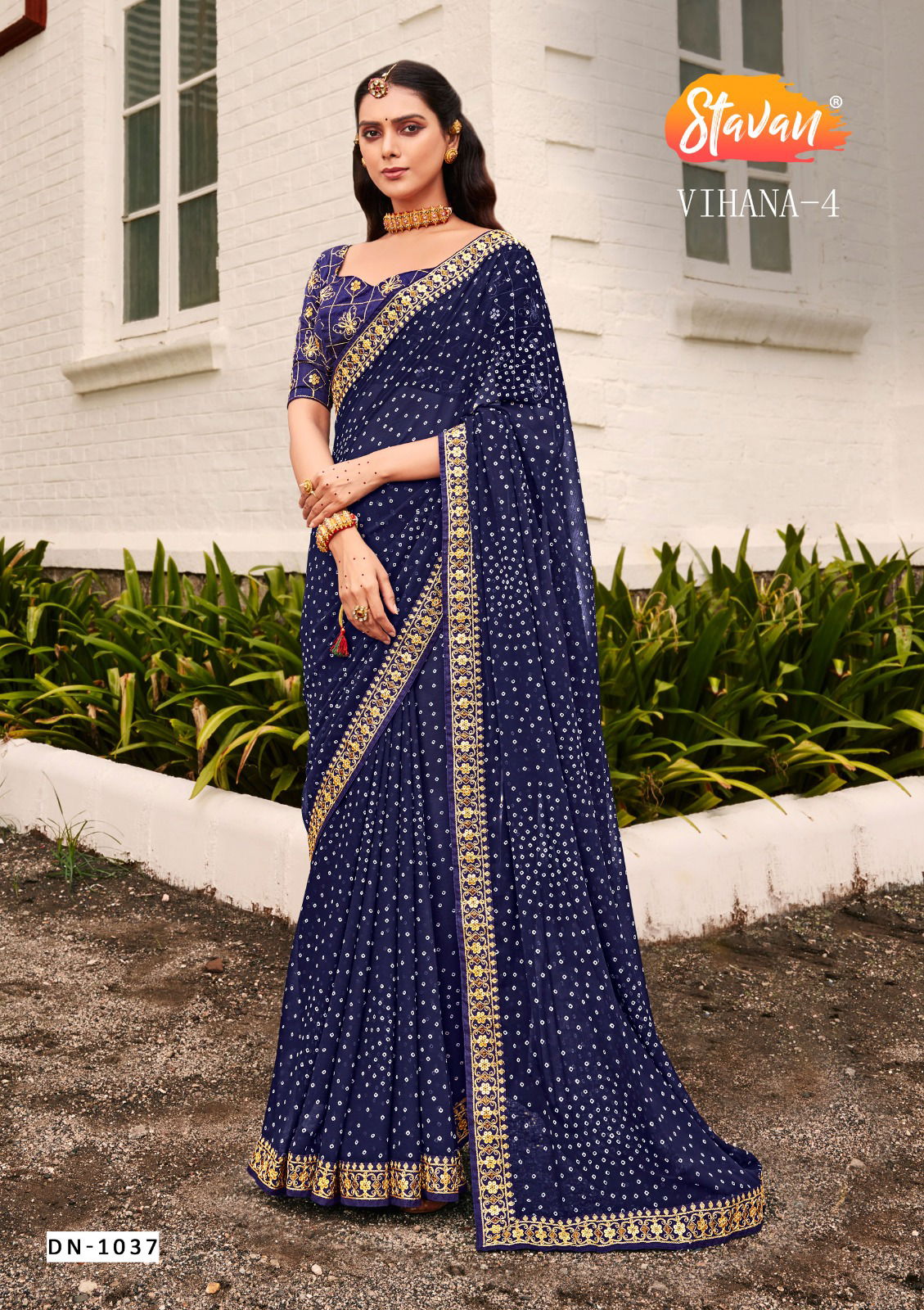 Stavan Vihana Vol 4 Bandhni Printed Sarees Catalog
